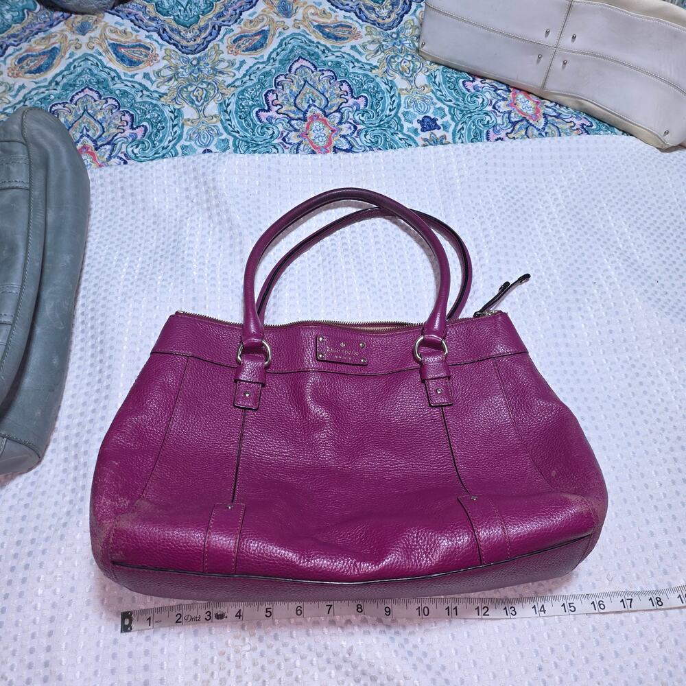 KATE SPADE XL HARLOW ROSE PEBBLED LEATHER SHOULDER BAG